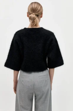 St. Agni Alpaca Cropped Tee - Black