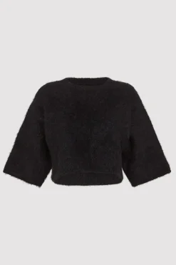 St. Agni Alpaca Cropped Tee - Black