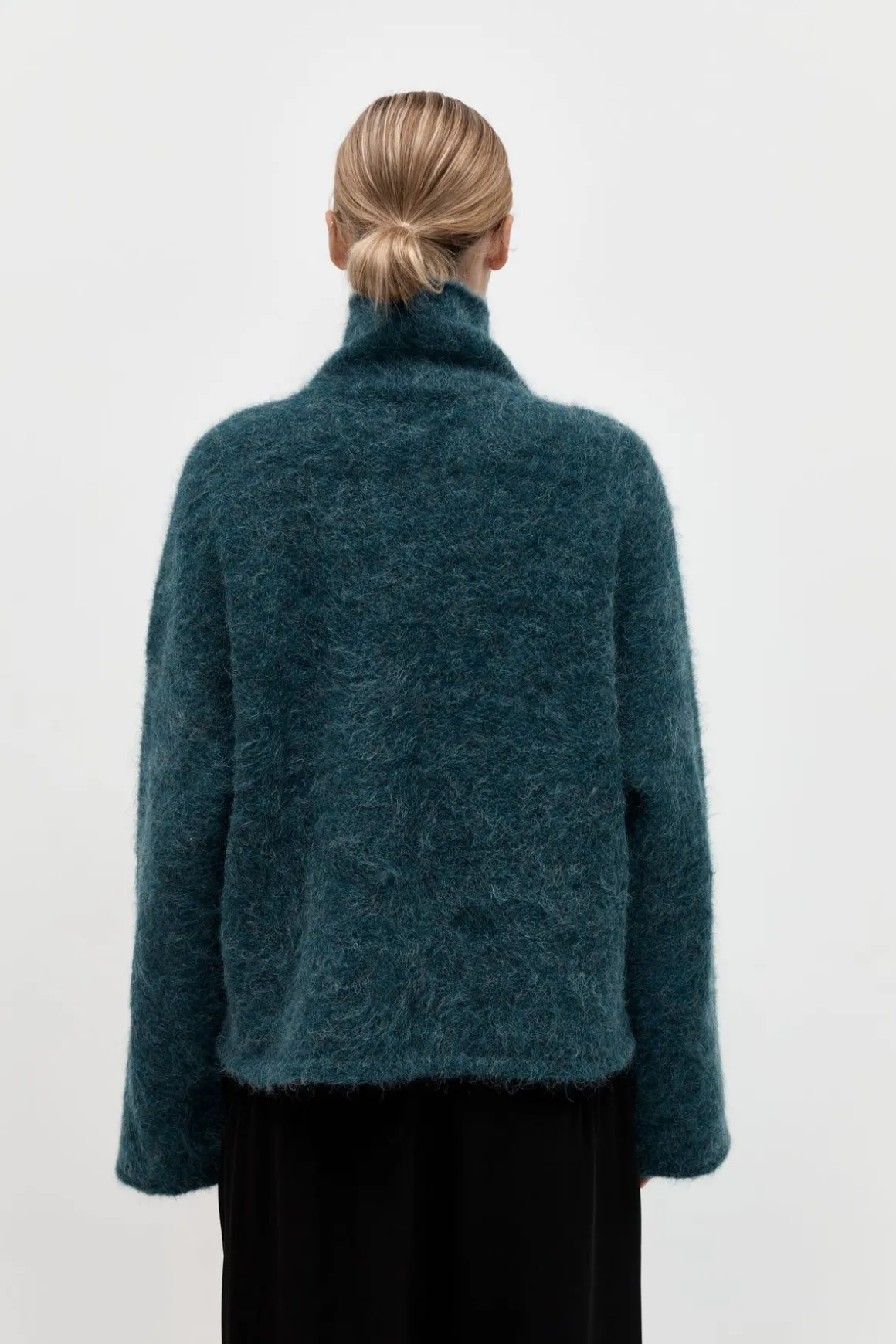 St. Agni Alpaca Funnel Neck Sweater - Sea Green
