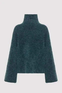 St. Agni Alpaca Funnel Neck Sweater - Sea Green