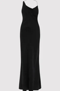 St. Agni Asymm Drape Maxi Dress - Washed Black