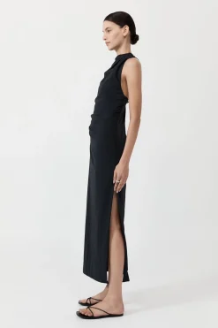 St. Agni Asymm Tuck Dress - Black