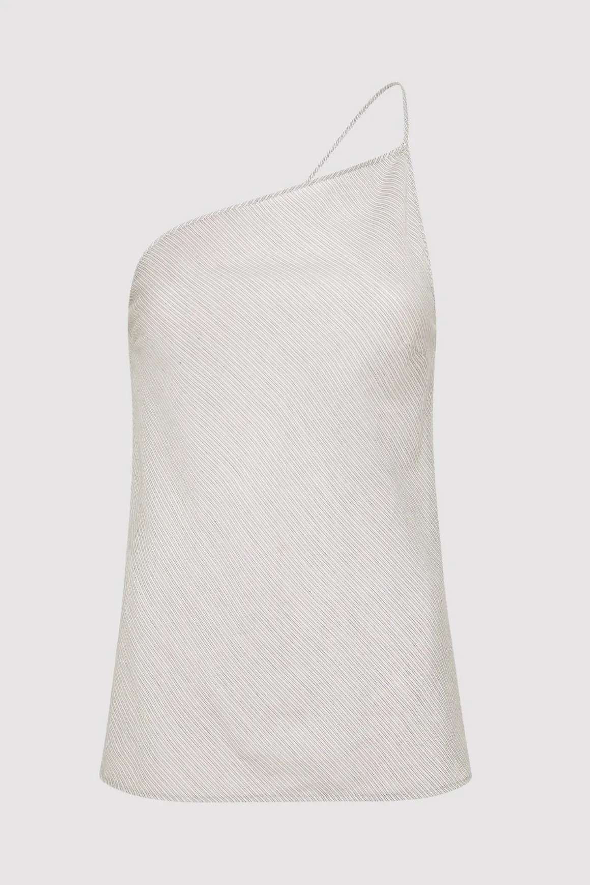 St. Agni Asymmetric One Shoulder Top - Sheer Stripe