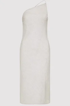 St. Agni Asymmetric Slip Dress - Sheer Stripe