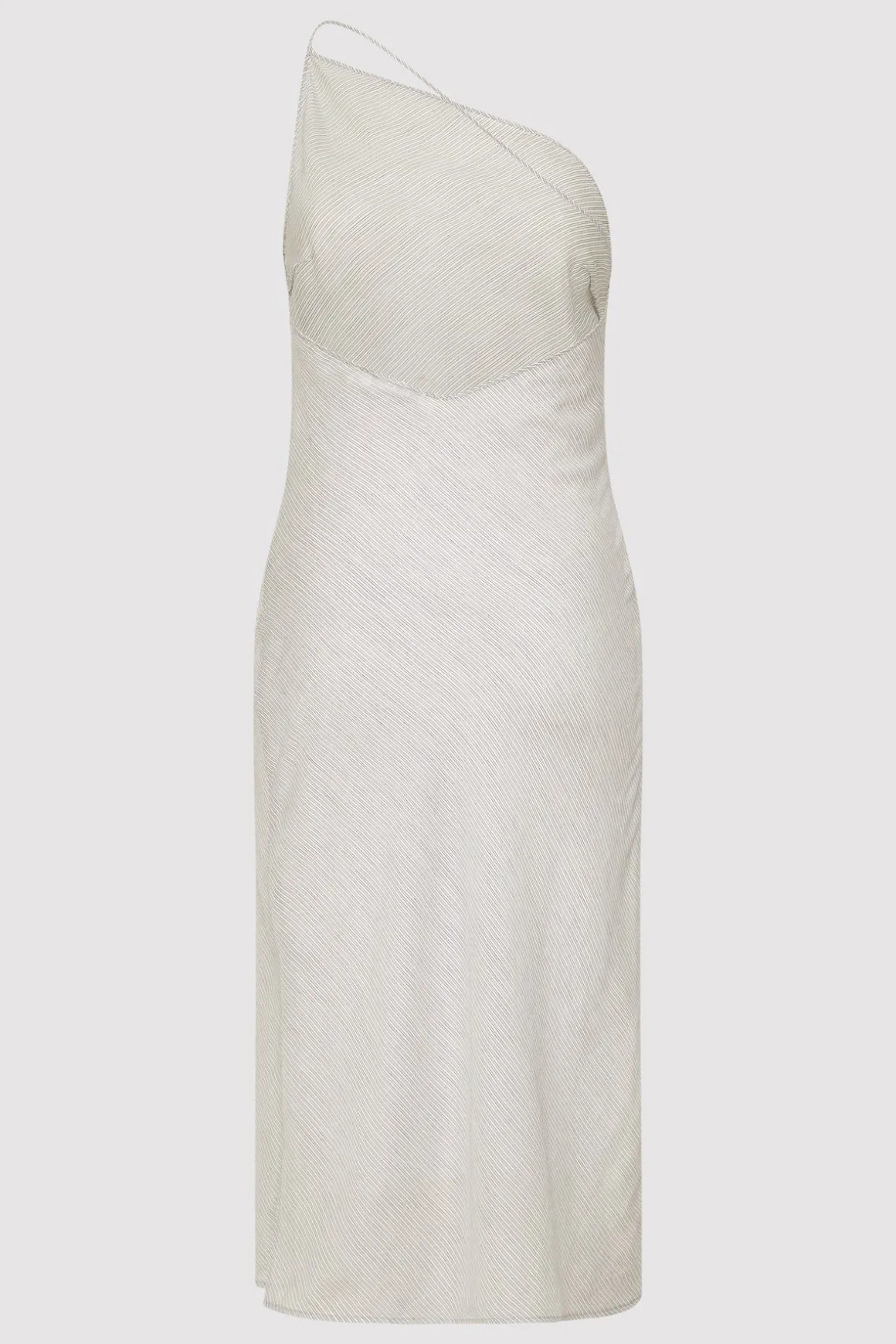 St. Agni Asymmetric Slip Dress - Sheer Stripe