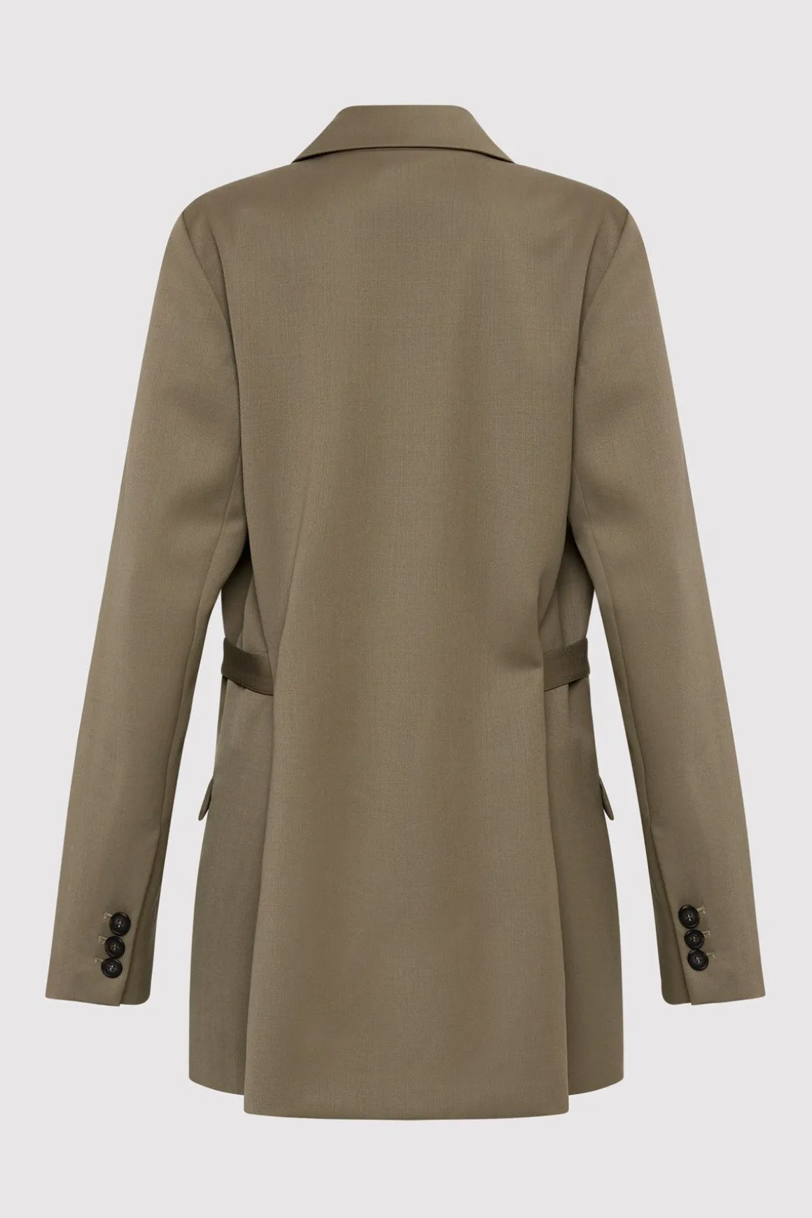 St. Agni Belt Detail Blazer - Kelp