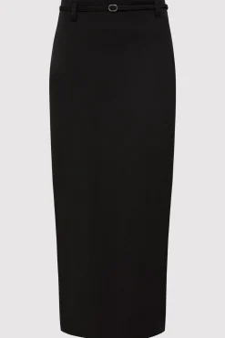 St. Agni Belted Pencil Skirt - Black