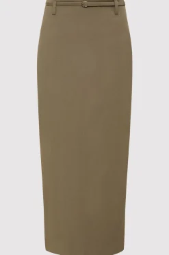 St. Agni Belted Pencil Skirt - Kelp