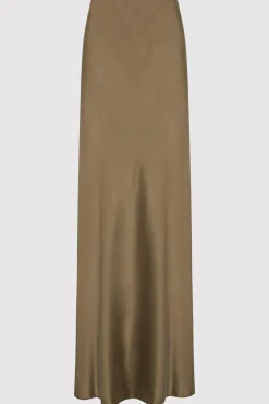 St. Agni Bias Slip Skirt - Kelp