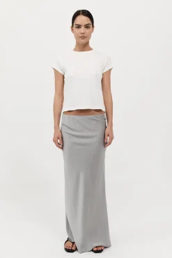 St. Agni Bias Slip Skirt - Silver