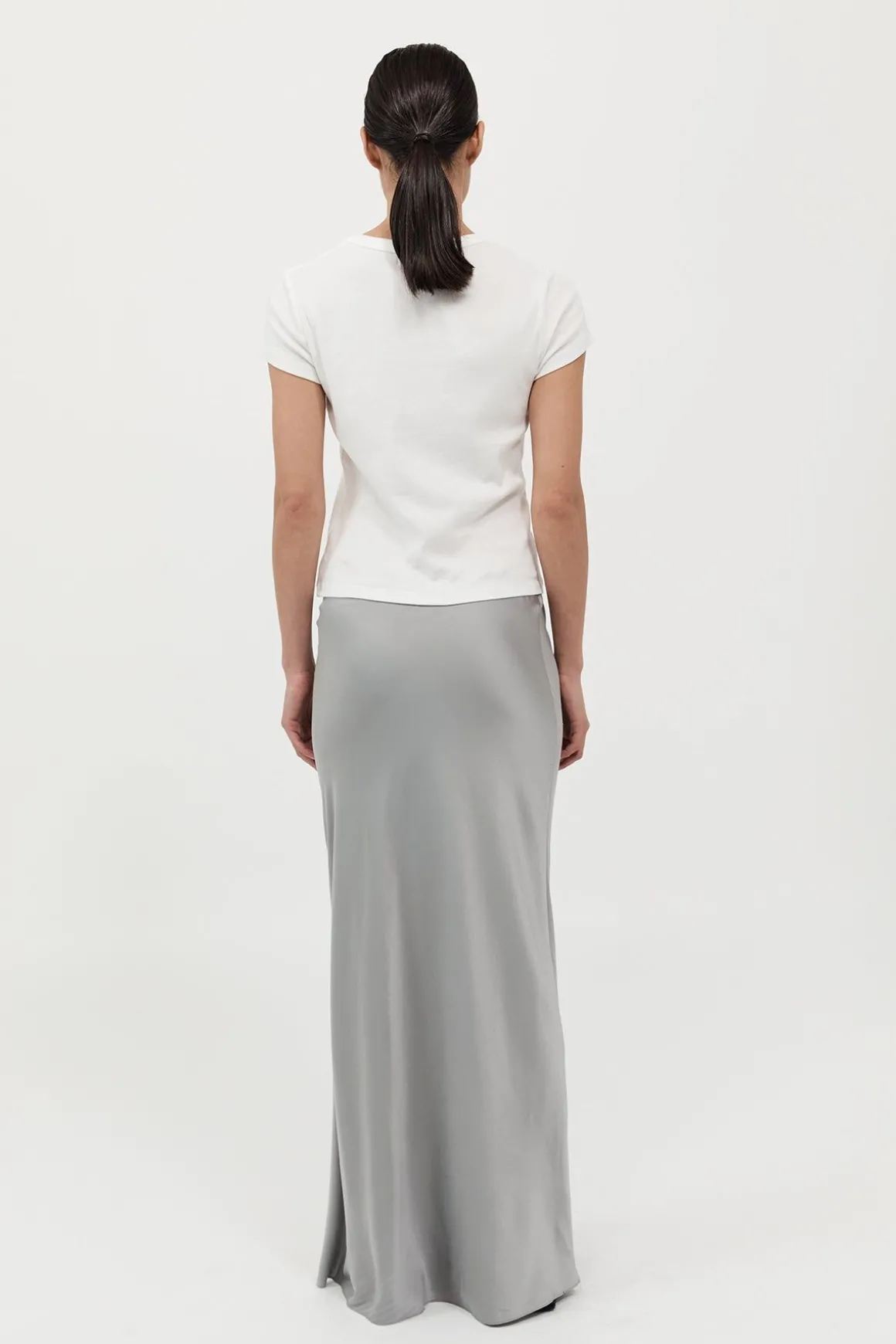 St. Agni Bias Slip Skirt - Silver