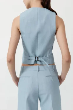 St. Agni Carter Vest - Stone Blue