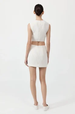 St. Agni Clip Buckle Mini Dress - Off White