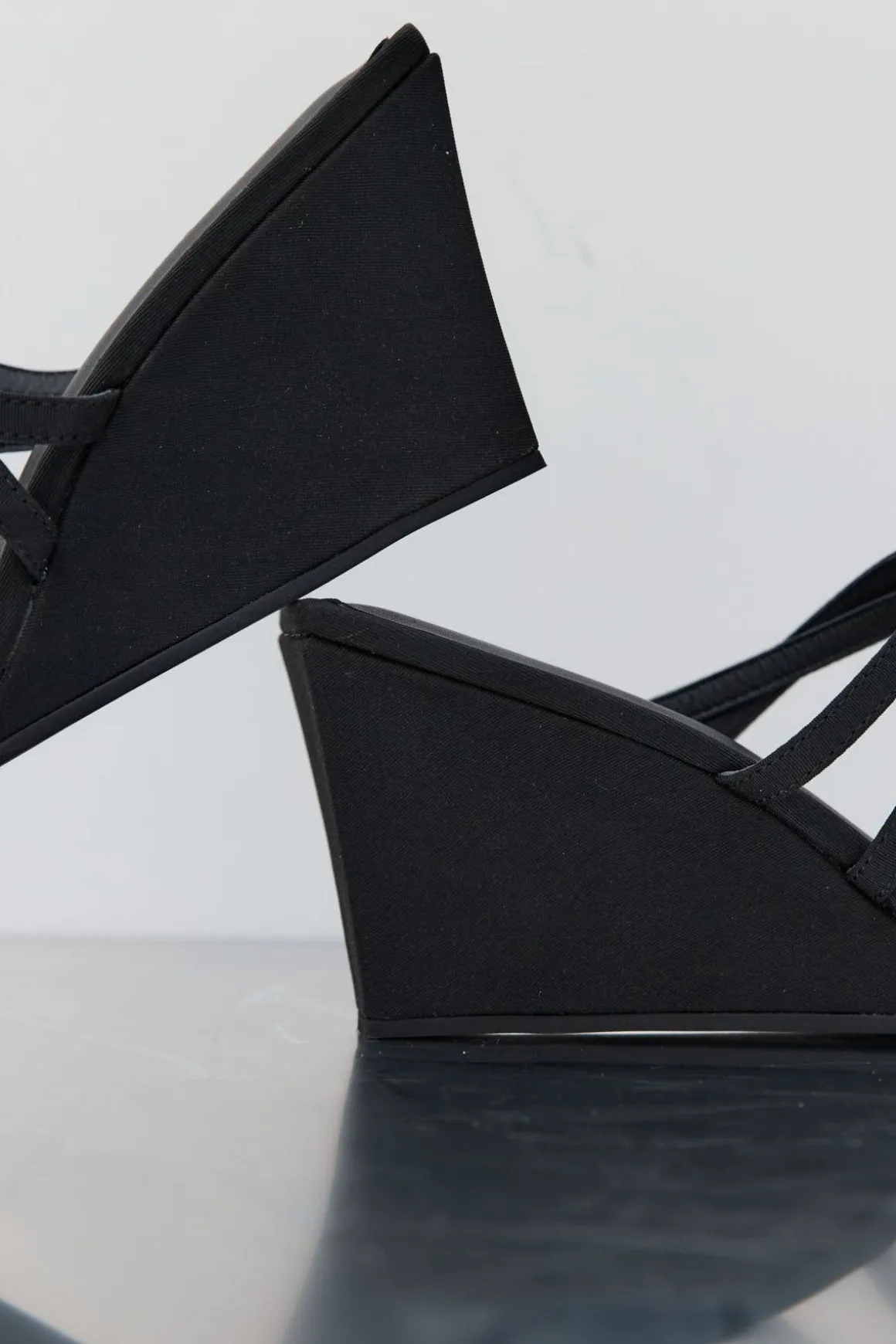 St. Agni Cross Strap Wedge - Black