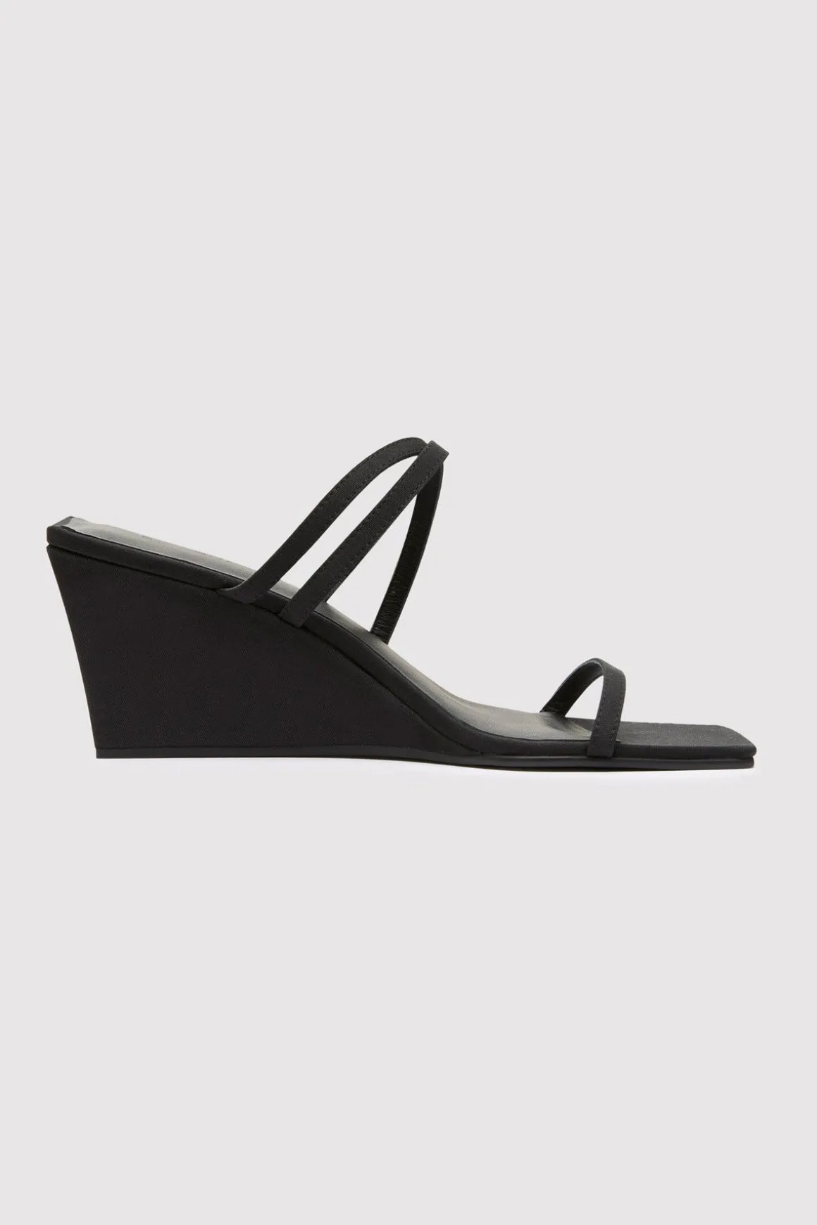 St. Agni Cross Strap Wedge - Black