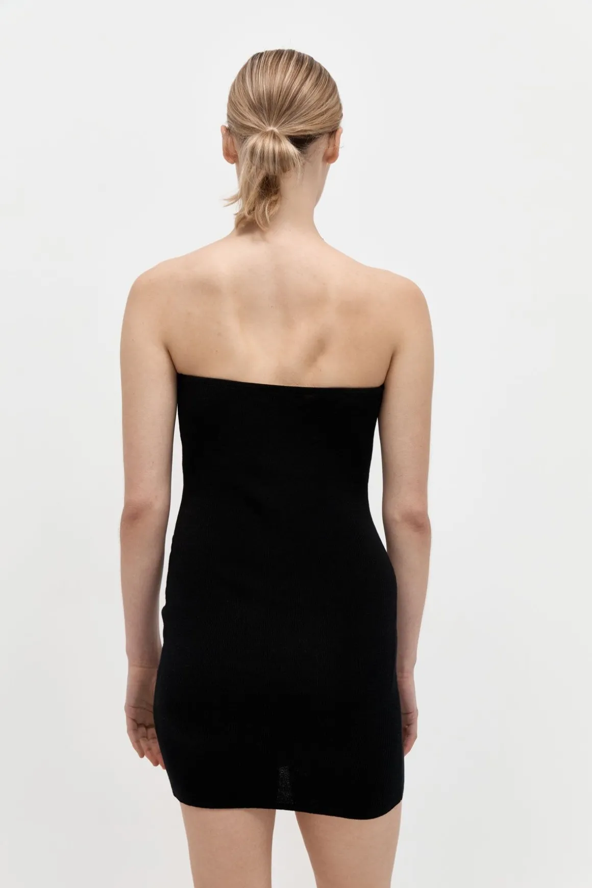 St. Agni Curve Knit Mini Dress - Black