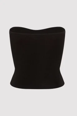 St. Agni Curve Knit Top - Black