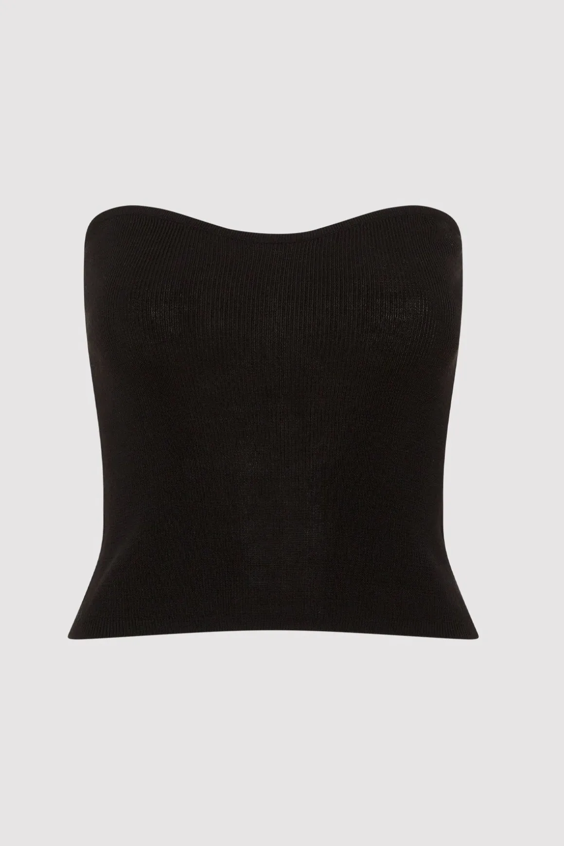 St. Agni Curve Knit Top - Black