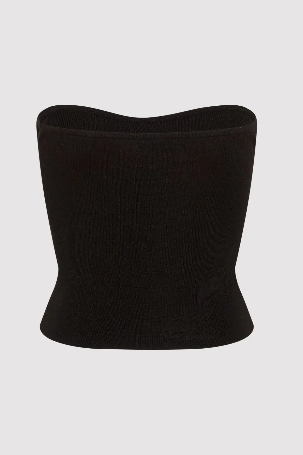 St. Agni Curve Knit Top - Black