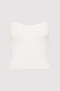 St. Agni Curve Knit Top - White