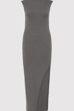 St. Agni Cut Away Knit Dress - Stone Grey