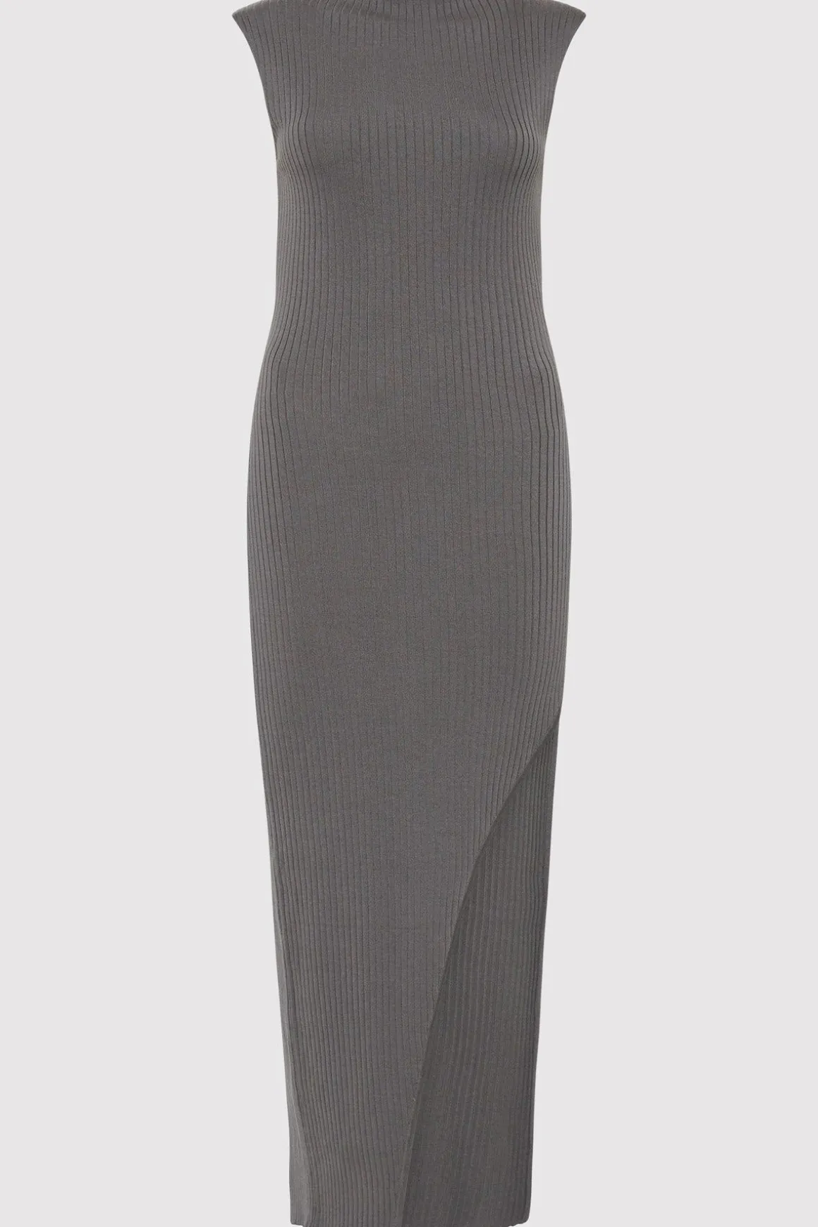 St. Agni Cut Away Knit Dress - Stone Grey
