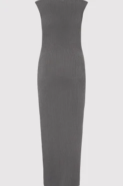 St. Agni Cut Away Knit Dress - Stone Grey