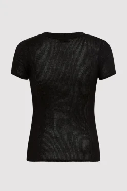 St. Agni Cut Out Knit Tee - Black