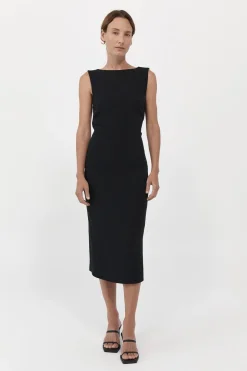 St. Agni Cut Out Midi Dress - Black