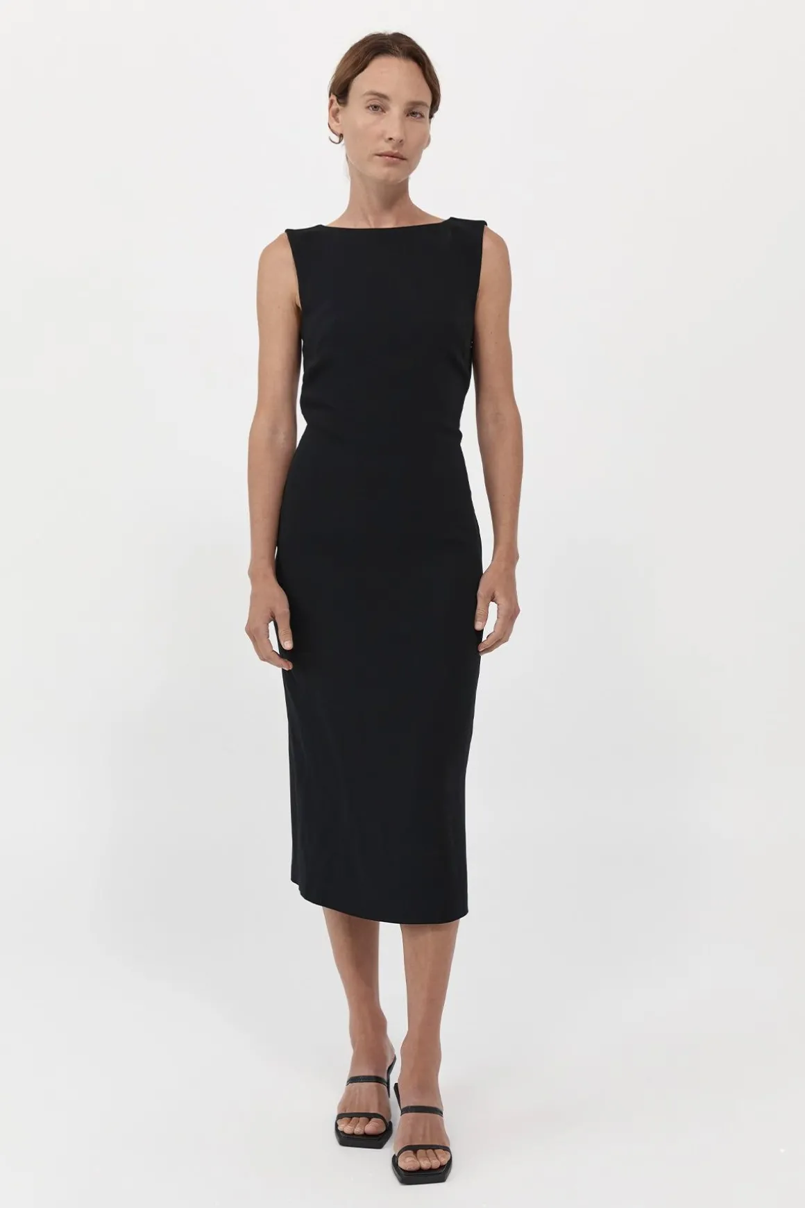 St. Agni Cut Out Midi Dress - Black