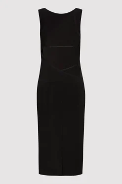 St. Agni Cut Out Midi Dress - Black