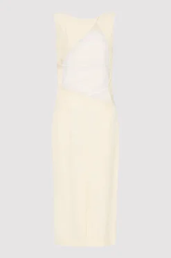 St. Agni Cut Out Midi Dress - Cool White