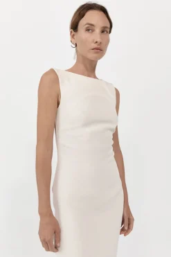 St. Agni Cut Out Midi Dress - Cool White