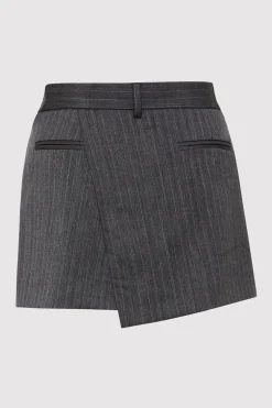 St. Agni Deconstructed Mini Skirt - Stone Blue Stripe
