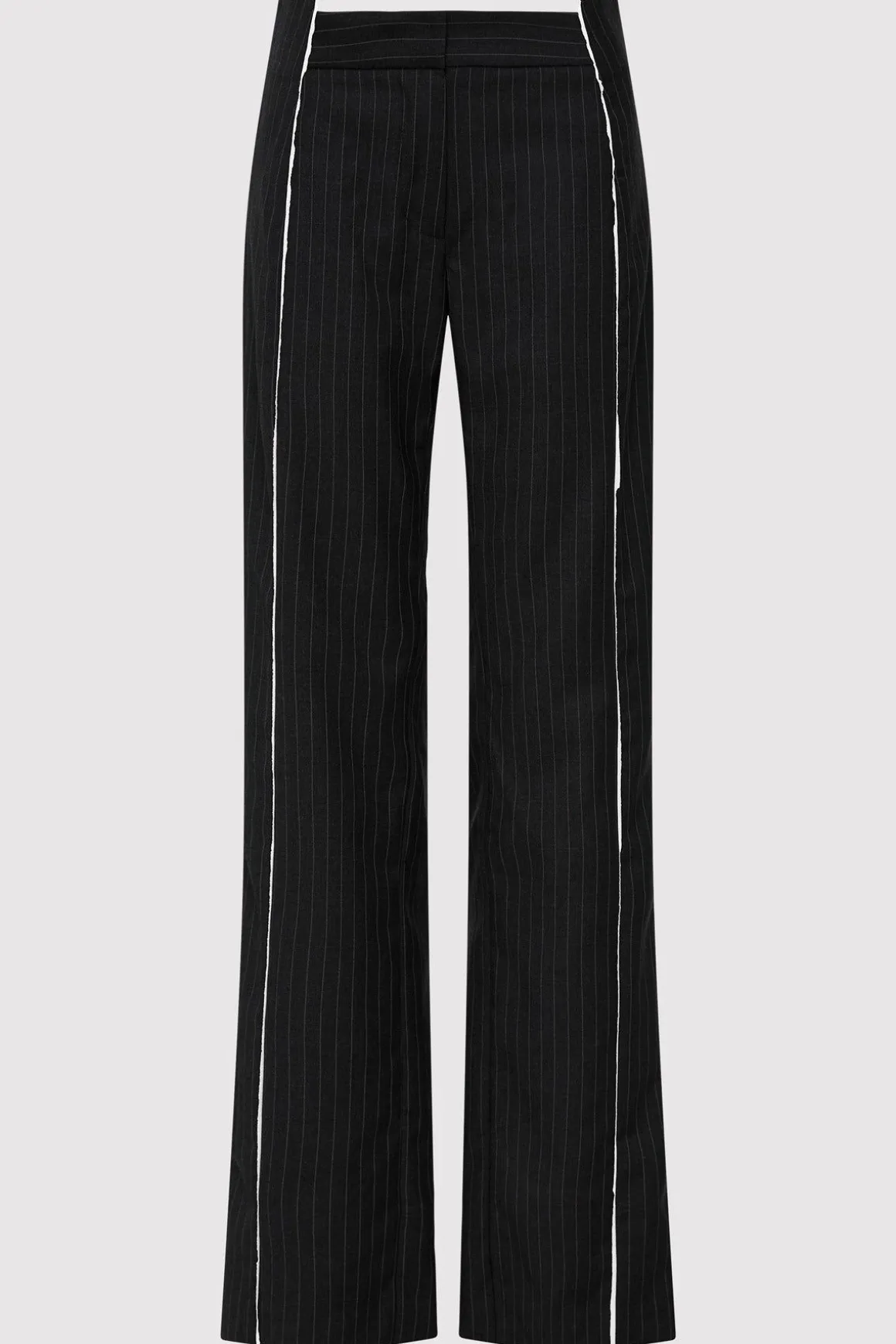 St. Agni Deconstructed Pinstripe Trousers - Black
