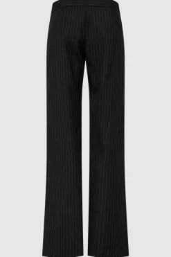 St. Agni Deconstructed Pinstripe Trousers - Black
