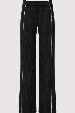 St. Agni Deconstructed Pinstripe Trousers - Black