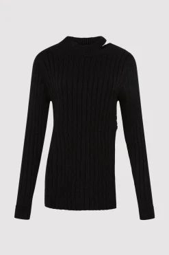 St. Agni Deconstructed Rib Knit Jumper - Black