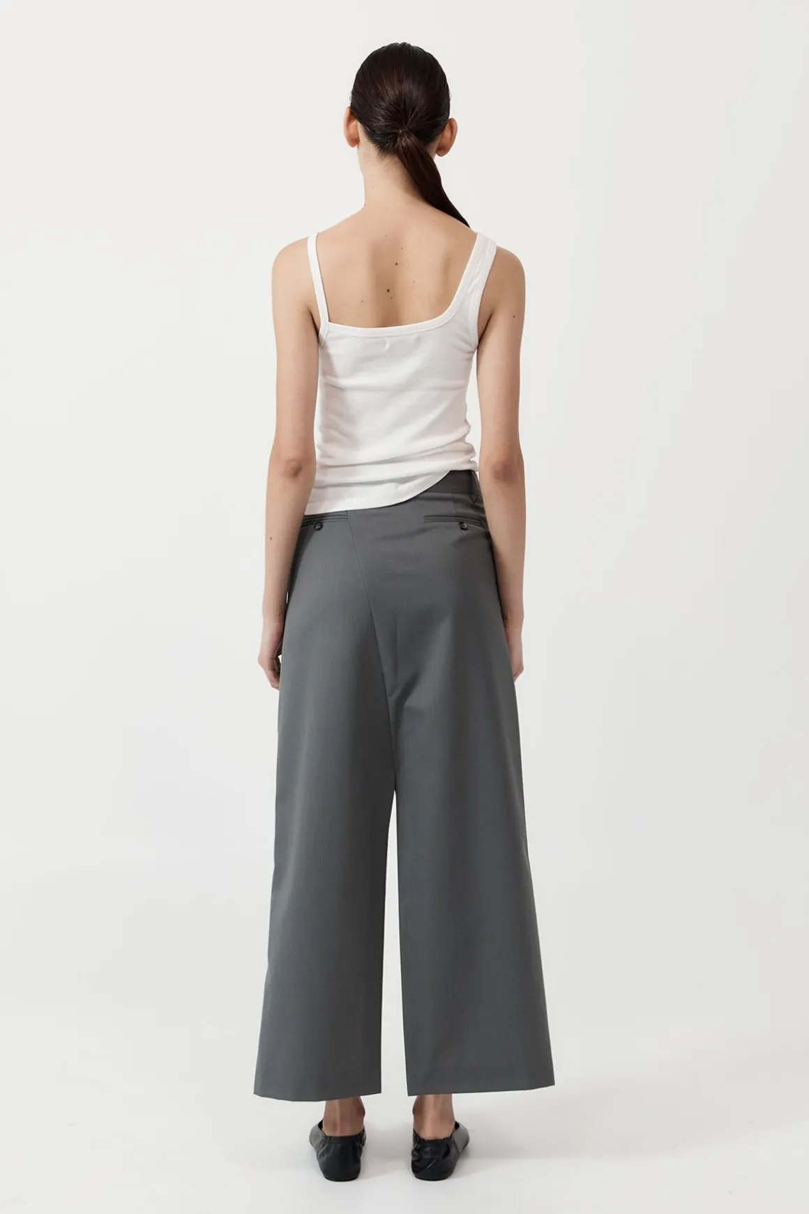 St. Agni Deconstructed Waist Maxi Skirt - Pewter Grey