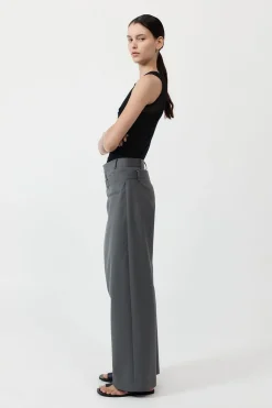 St. Agni Deconstructed Waist Pants - Pewter Grey