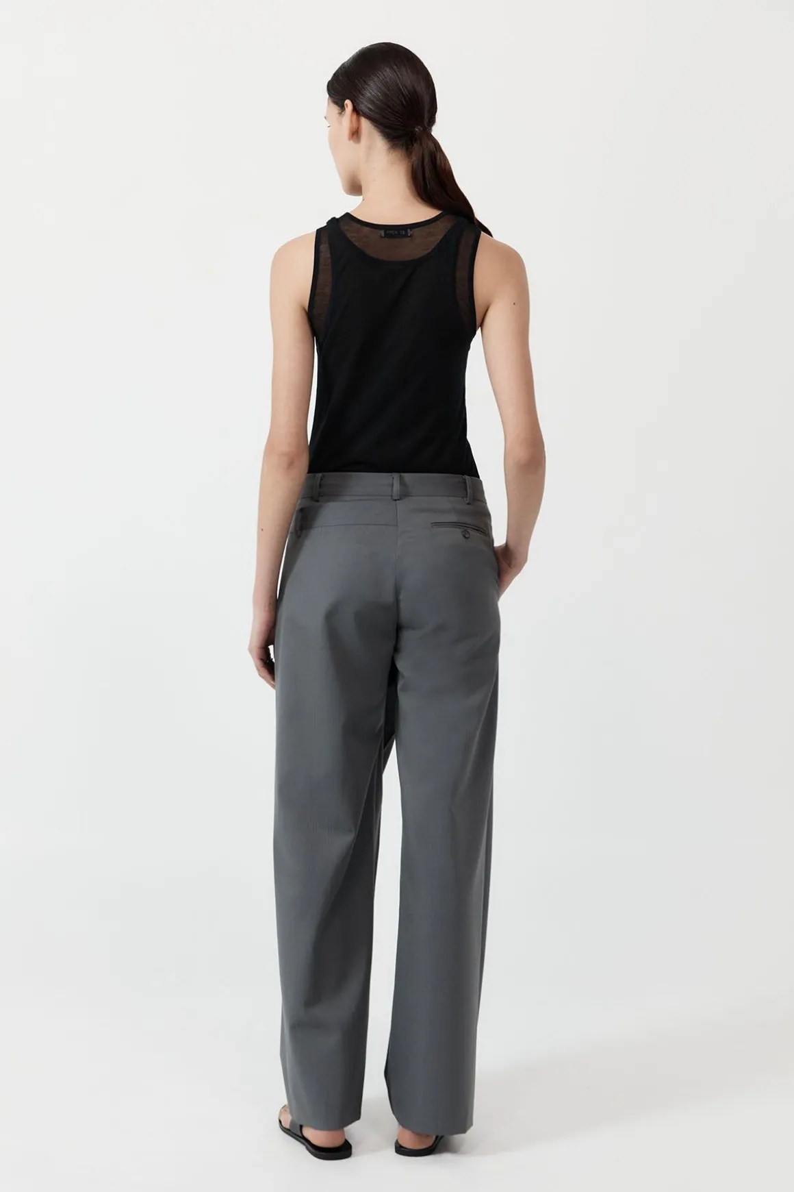 St. Agni Deconstructed Waist Pants - Pewter Grey