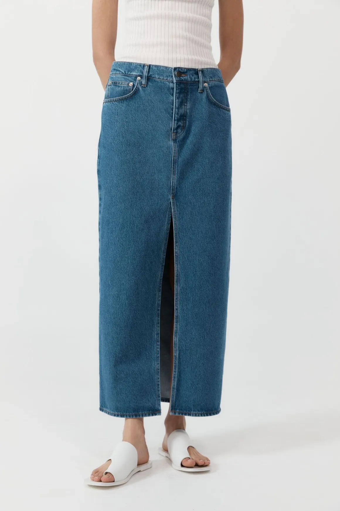 St. Agni Denim Maxi Skirt - Denim Blue