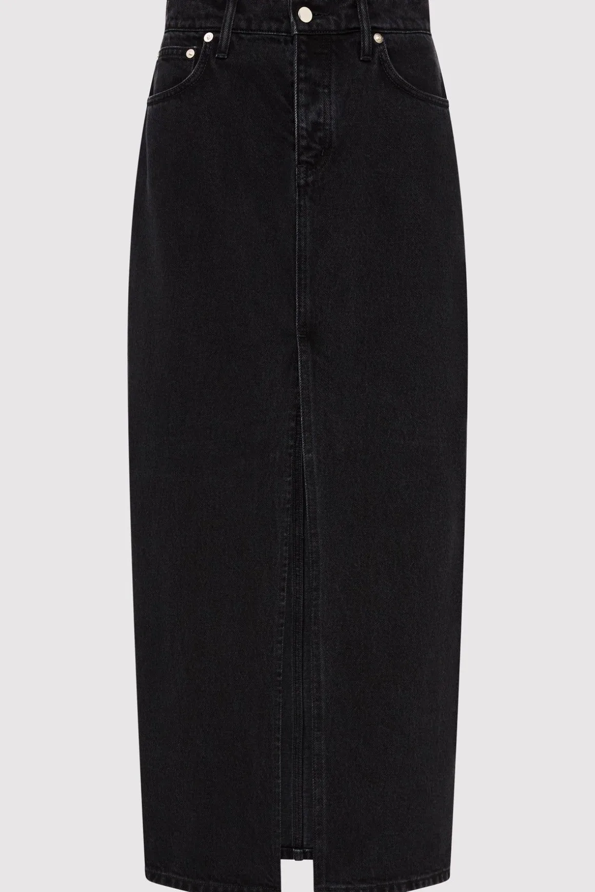 St. Agni Denim Maxi Skirt - Washed Black