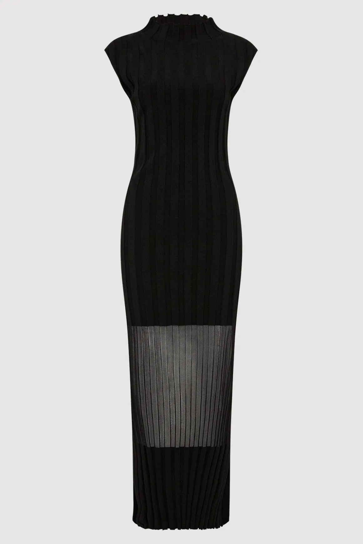 St. Agni Fine Pleat Knit Dress - Black