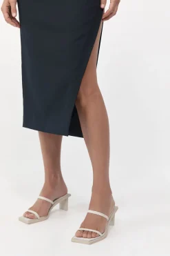 St. Agni Fine Strap Heel - Cool White
