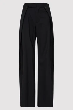 St. Agni Fold Detail Trousers - Black