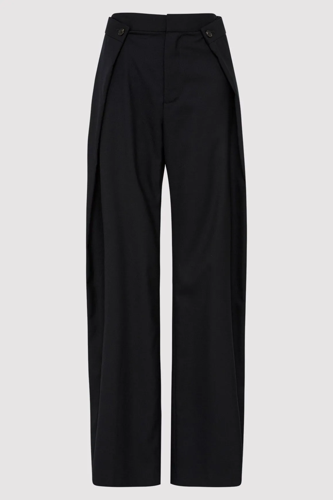 St. Agni Fold Detail Trousers - Black