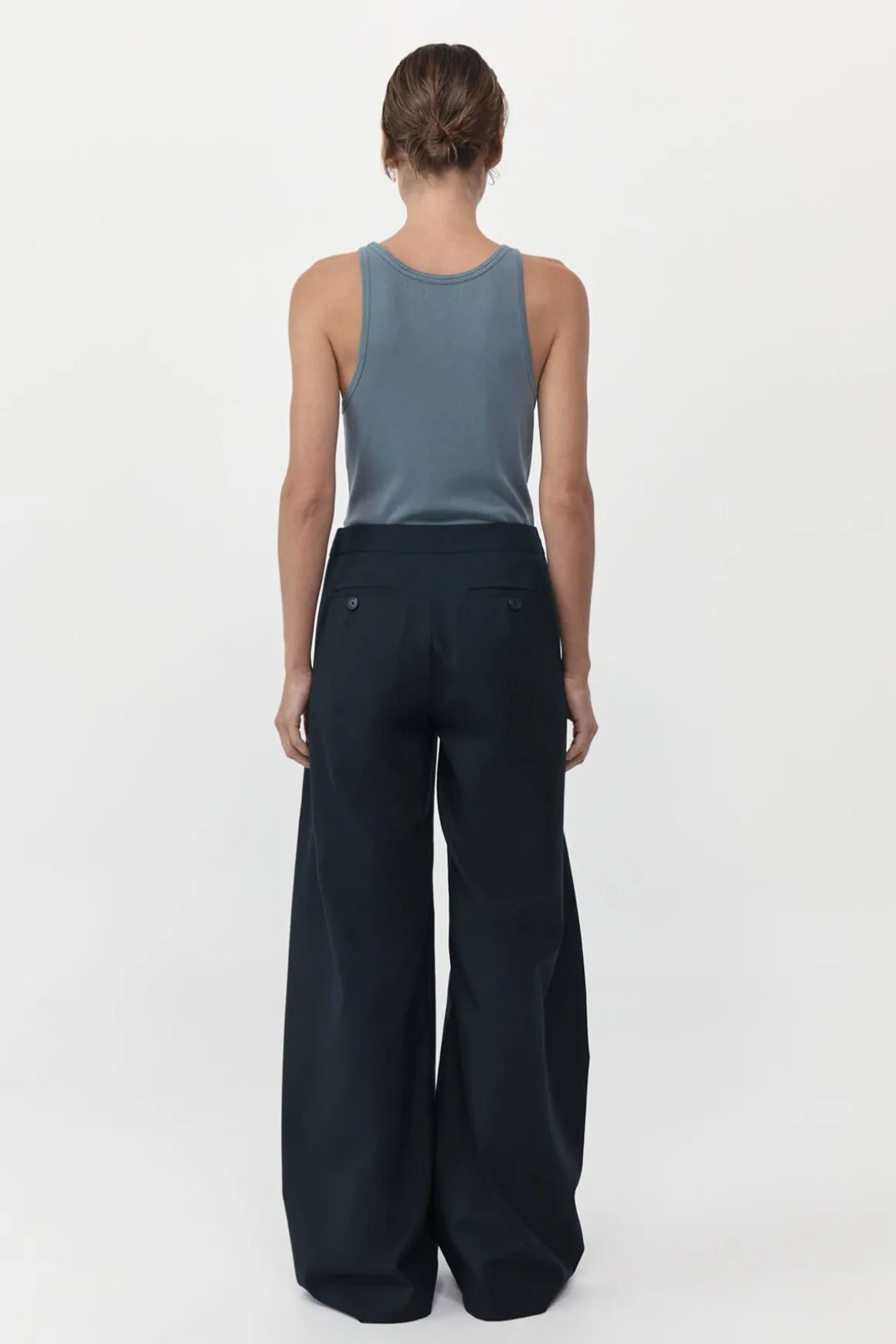 St. Agni Fold Detail Trousers - Black