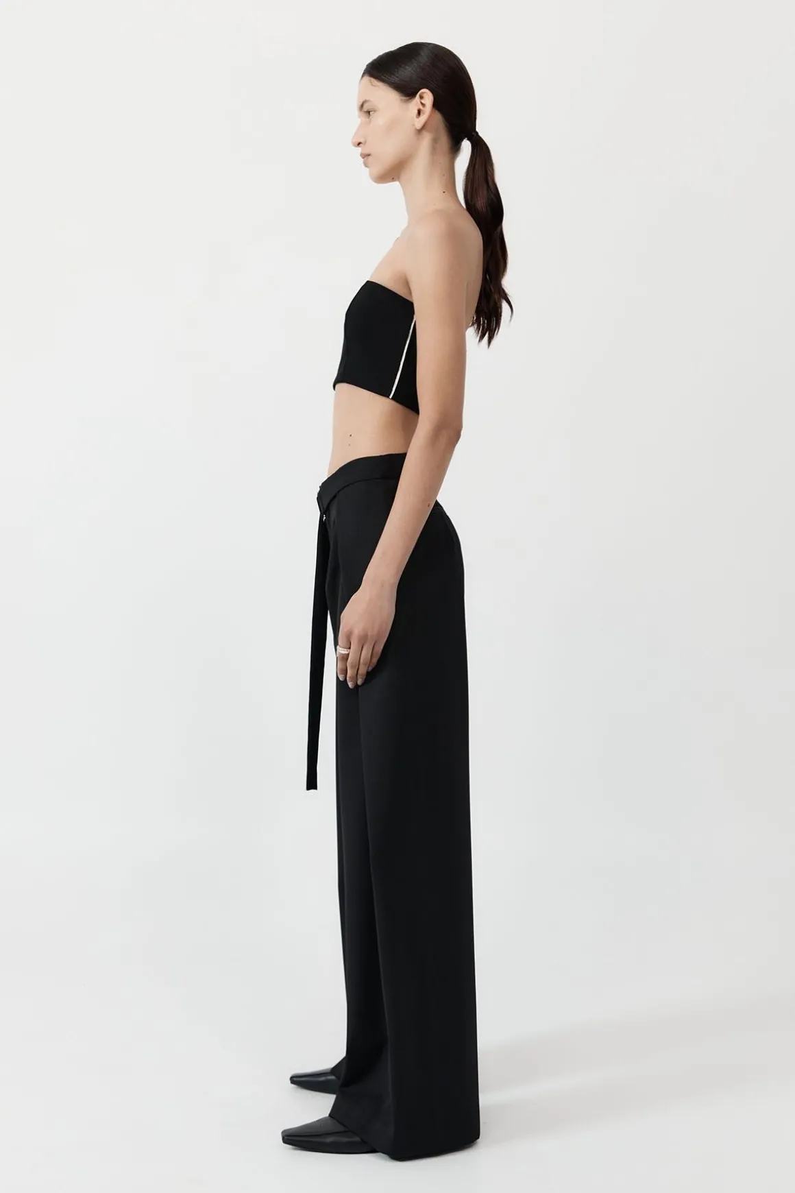 St. Agni Fold Trousers - Black