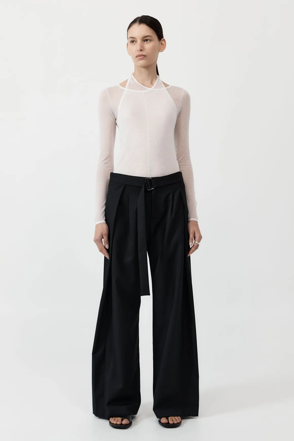 St. Agni Fold Trousers - Black